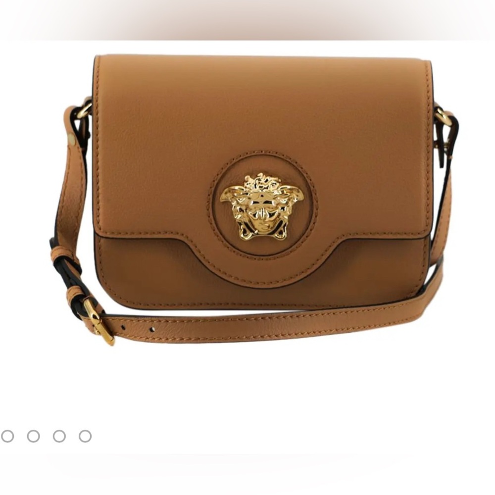 Versace Brown Leather Crossbody Bag